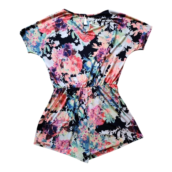 Beeson River lightweight colorful vibrant summer floral romper - Picture 1 of 5